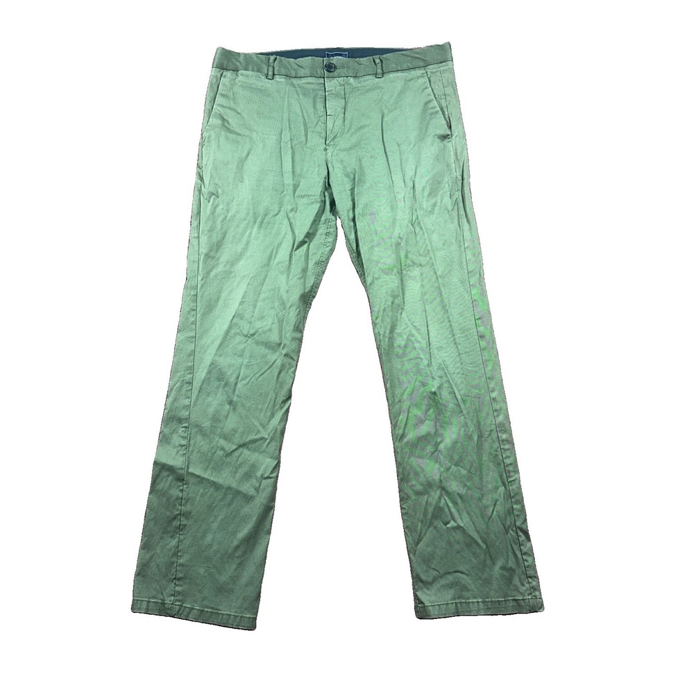 7 Diamonds Pants Mens Fit 35/30 Performance Parker Olive Green Chino